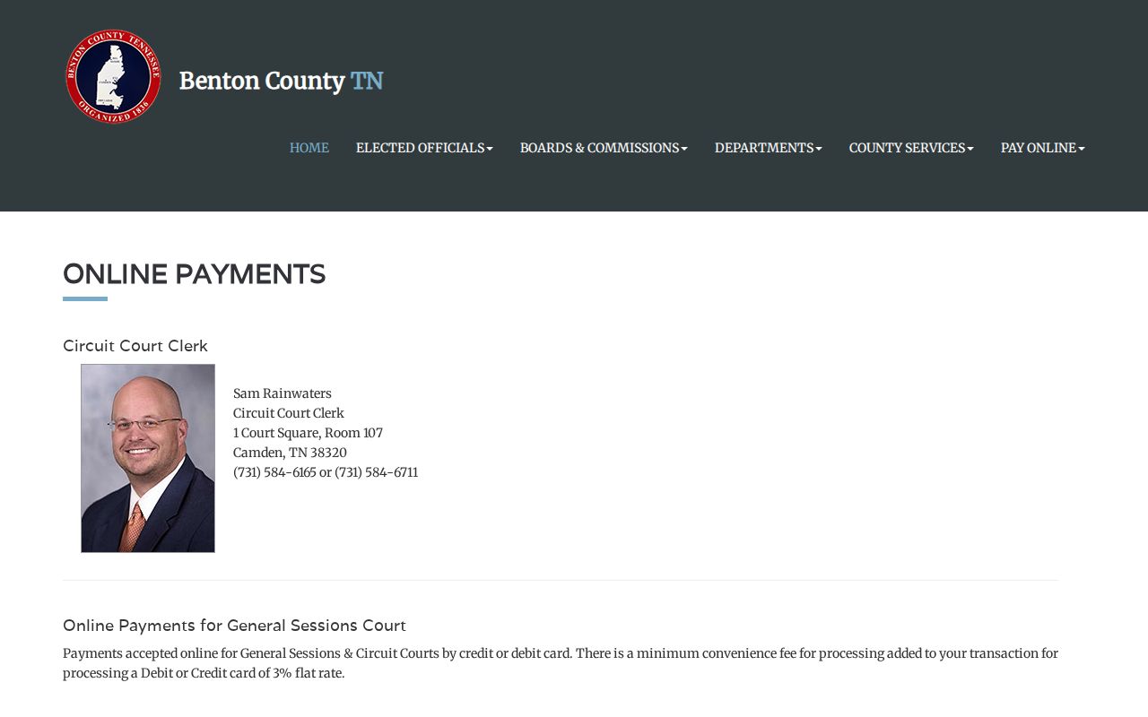 Benton County General Sessions online payment route