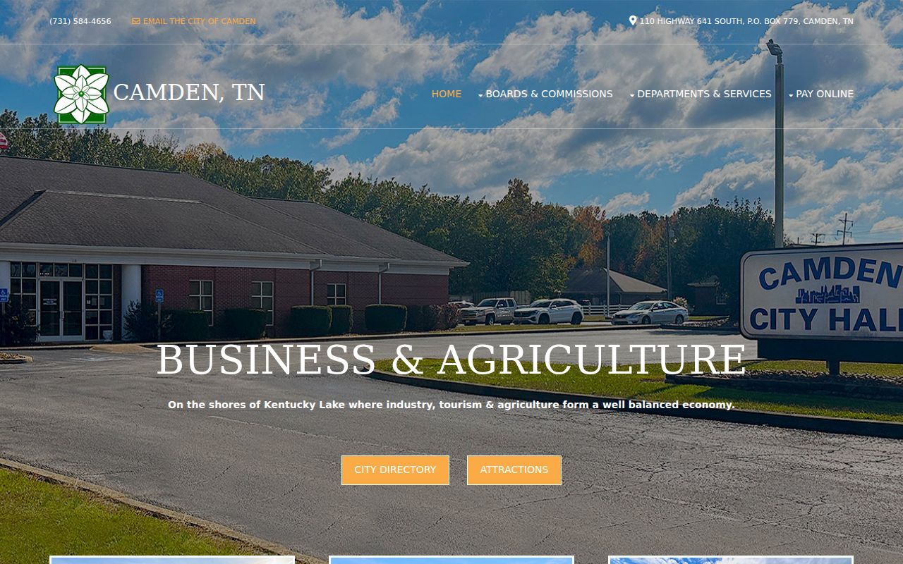 Official City of Camden website with City Hall and department routing