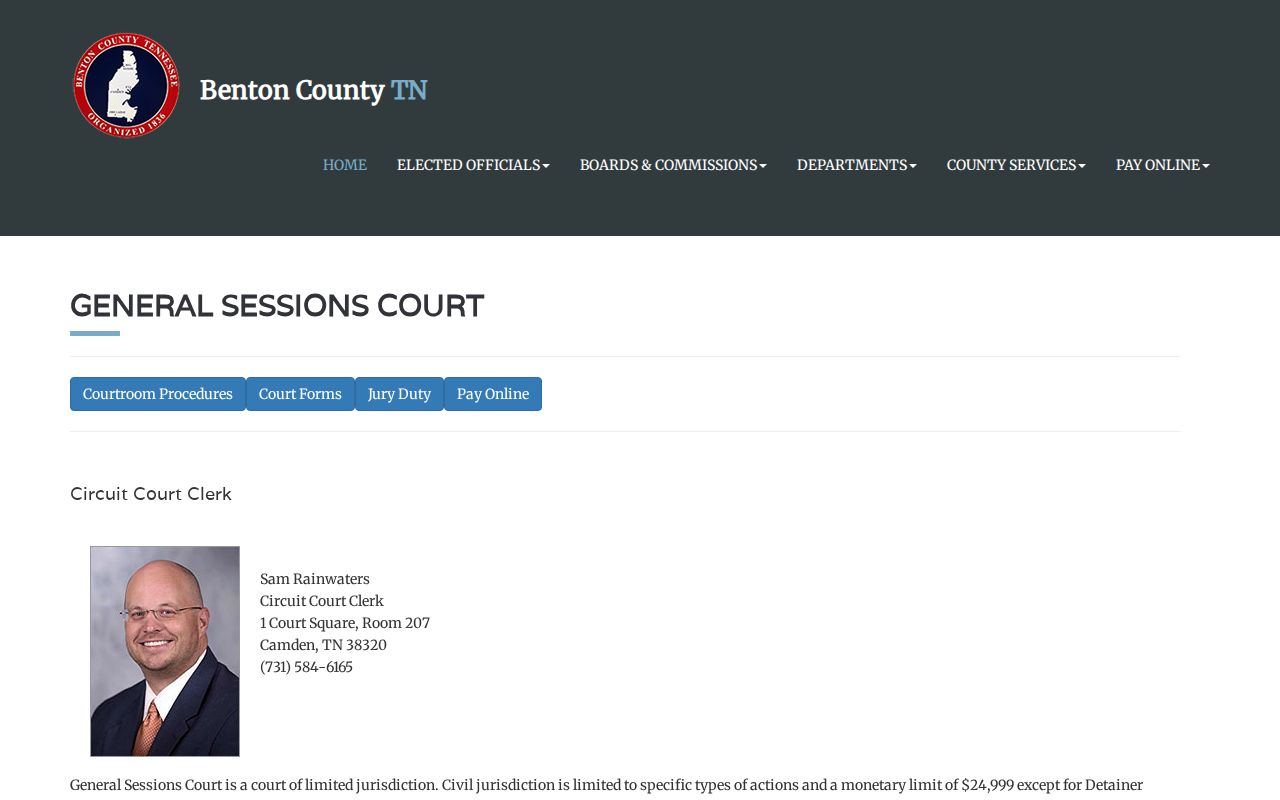 Benton County General Sessions Court contact and jurisdiction details